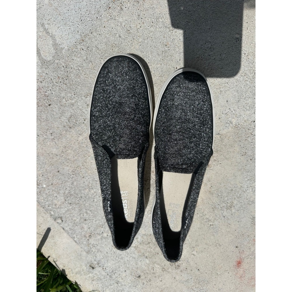 Keds Slip On Sneakers Womens 8 Charcoal Grey Good Shimmer Jersey Dream Foam‎